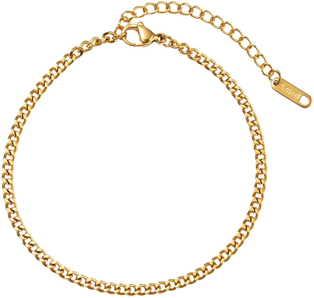 Fußketten Set FIRETTI "Schmuck Geschenk Körperschmuck", gold (gelbgoldfarben), Fußketten, Damen, Edelstahl