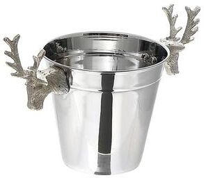 IH Casa Decor "Stainless Steel Ice Bucket With Reindeer 5.5"""