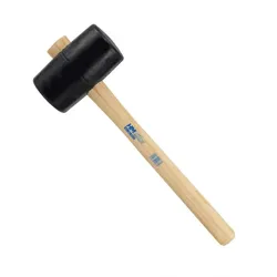 5H13 Gummihammer 74 mm, 90 Shore schwarzer Kopf, Eschenstiel nach DIN 5128, flac...