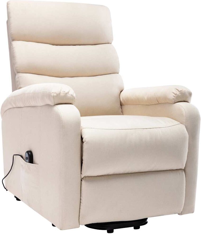 vidaXL Fauteuil de massage Crème Tissu