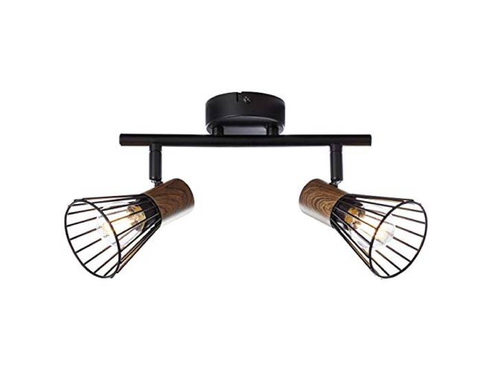 BRILLIANT Lampe Manama Spotrohr 2flg holz dunkel/schwarz matt 2x D45, E14, 18W, geeignet für Tropfenlampen (nicht enthalten) Köpfe schwenkbar
