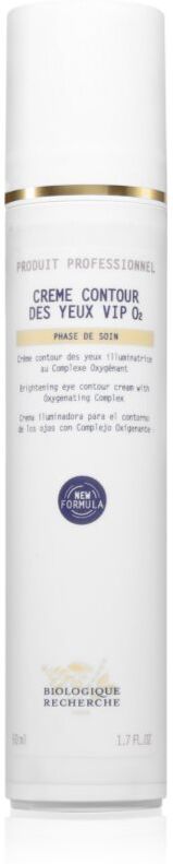 Biologique Recherche Crème Contour des Yeux VIP O2 crème illuminatrice yeux anti-poches et anti-cernes avec applicateur 50 ml