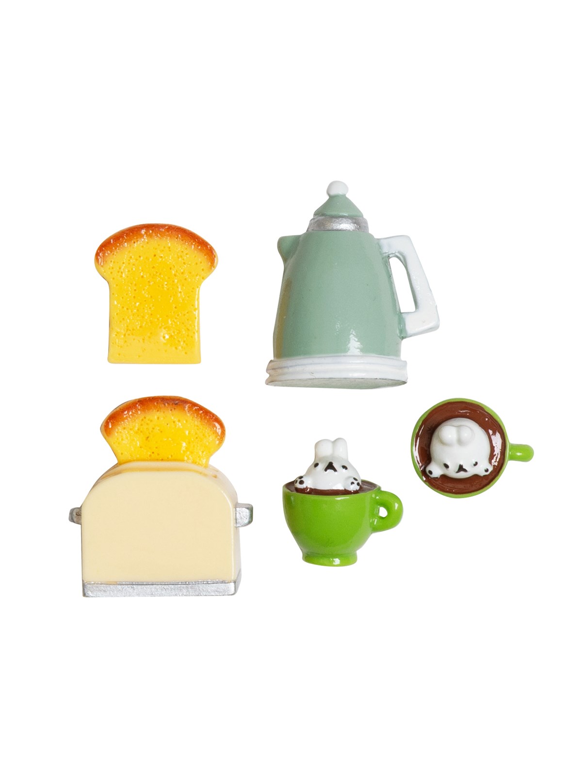 Micki Lundby Teekanne und Toaster mit Toast und Teetassen