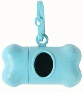 Uplift Essentials Bone Shaped Portable Pet Waste Bag Dispenser Outdoor Walking Essential With Towing Clip blue