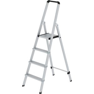 MUNK Stehleiter ML, 11254, mit Plattform, aus eloxiertem Aluminium, bis 150kg, mit 4 Stufen