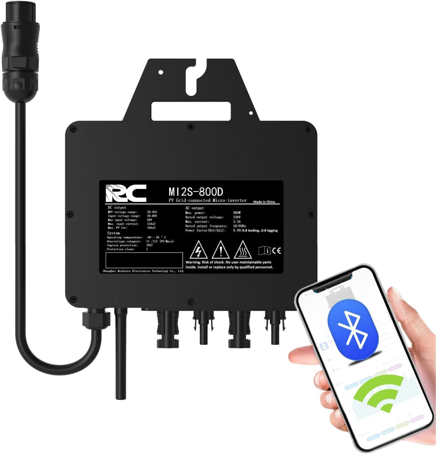 Selius Micro-omvormer voor zonnepanelen 800W met MPPT en wifi-monitoring