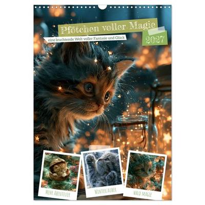 Pfötchen voller Magie (Wandkalender 2027 DIN A3 hoch), CALVENDO Monatskalender