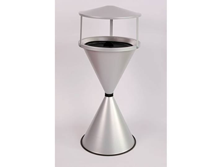 Standaschenbecher Diabola mit Dach 71x40 cm, silber metallic, Marke: Szagato, Made in Germany (Ascher, Standascher, Aschenbecher)