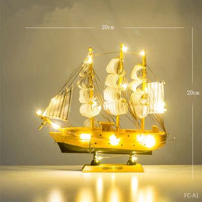 Inspired Living Mediterranean Wooden Sailboat Decor For Coastal Shelf And Nautical Table Styling voyager d
