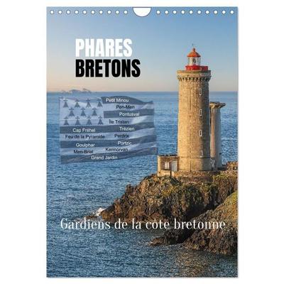 Phares Bretons Gardiens de la côte bretonne (Calendrier mural 2027 DIN A4 horizontal), CALVENDO calendrier mensuel