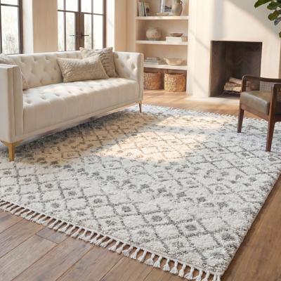 SAFAVIEH Berber Fringe Shag Leatha Trellis Rug