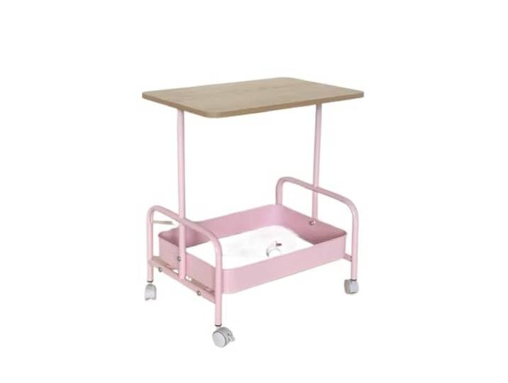 Trolley mit Rollen, kleiner Nachttisch Mehrzweck-Organizer for Wohnzimmer und Schlafzimmer(Pink-1)