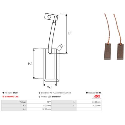 AS-PL Kohlebürste, Generator BX201