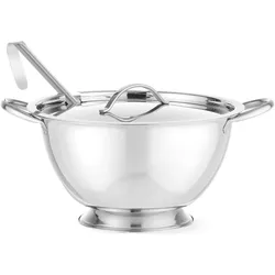 Hendi Suppenterrine, Schüssel + Schale, Silber