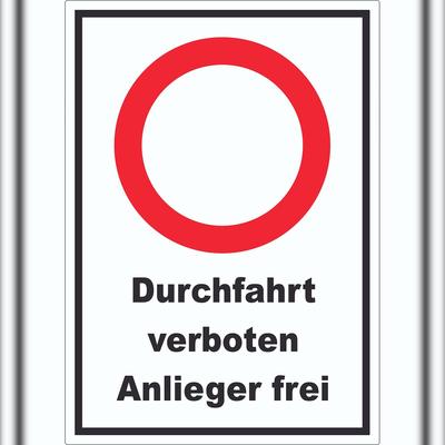 HB-Druck Durchfahrt verboten Anlieger frei Aufkleber A5 (148x210mm)