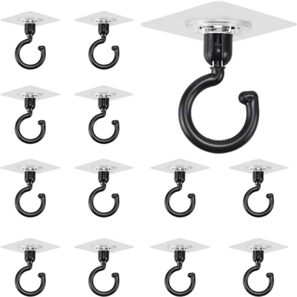 360 Graden Draaibare Zelfklevende Haken - 12 Stuks voor Badkamer, Keuken en Kantoor