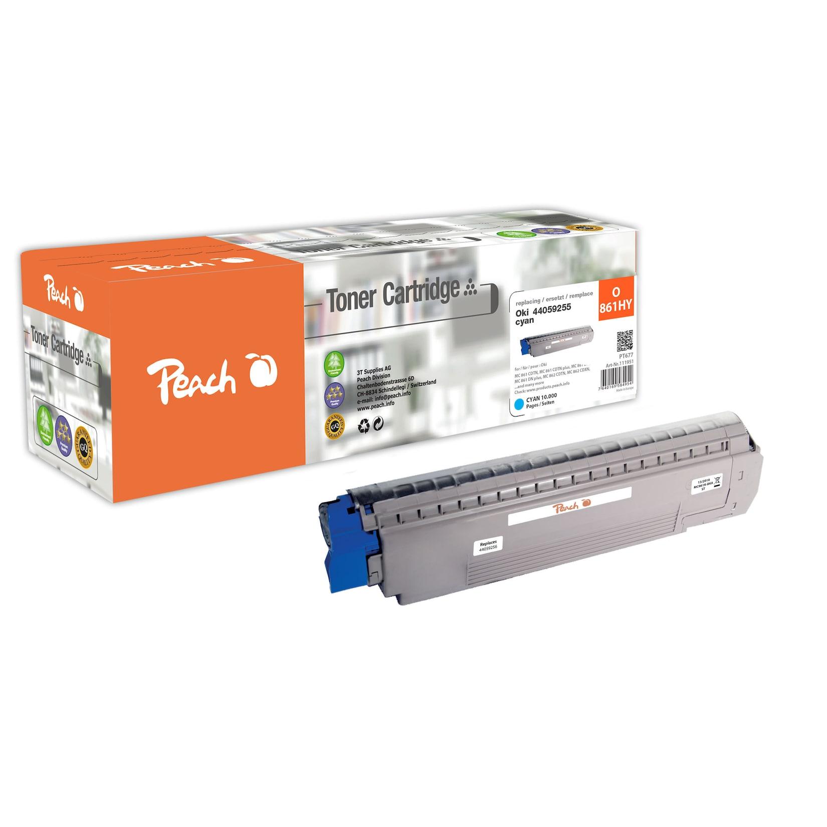 Peach O4405 Toner XL cy ersetzt OKI 44059255 für z.B. OKI MC 861 CDTN, OKI MC 861 CDTN plus, OKI MC 861 CDXN, OKI MC 861 CDXN plus (wiederaufbereitet)