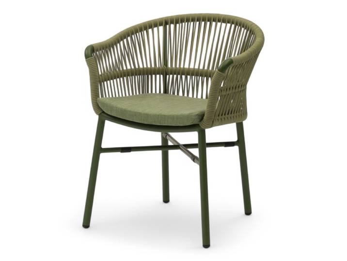 Fauteuil de terrasse CASSIS - Coussin et Cordage - Vert