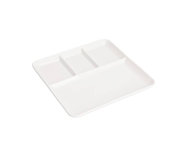 Servierschale Porzellan 25 x 25 cm weiss