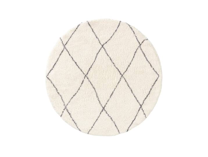 Tapis à poils longs rond crème d 160