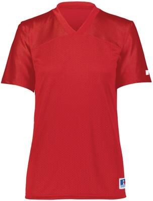 Russell Athletic R0593X Women's Solid Flag Football Jersey T-Shirt in True Red size XS   Polyester