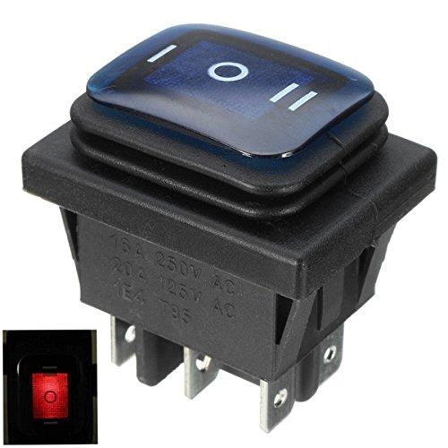 Dripio Draaïerschakelaar 16A 250V, 3 standen, 6-polig, waterdicht, blauw