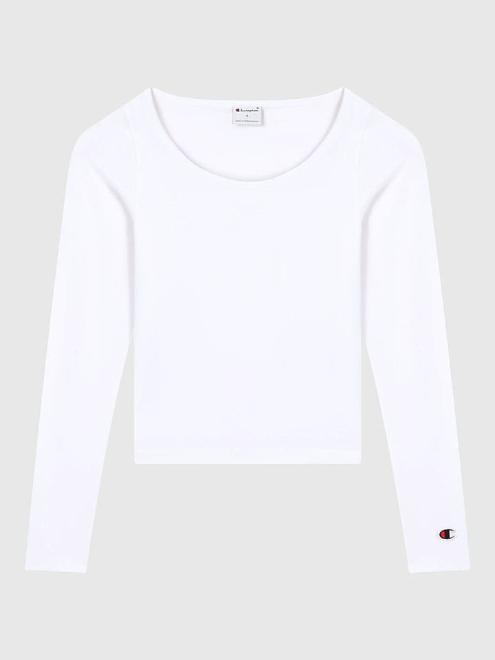 Champion Longsleeve in Weiß - S