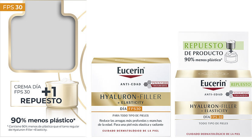 Eucerin Hyaluron Filtre + Élasticité Jour SPF30 + Recharge 2 unités