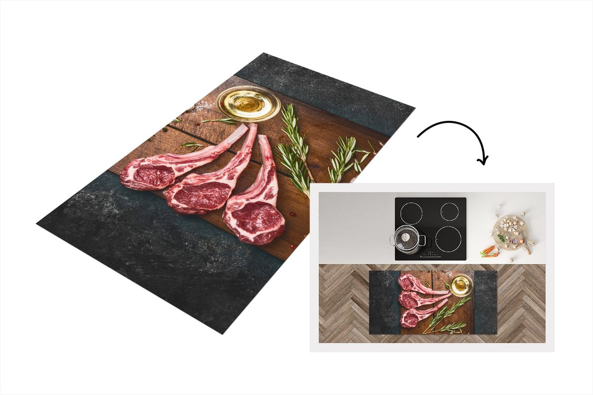 KitchenYeah Keukenloper Vinyl met Lamsvlees Motief B/D: 120 x 60 cm