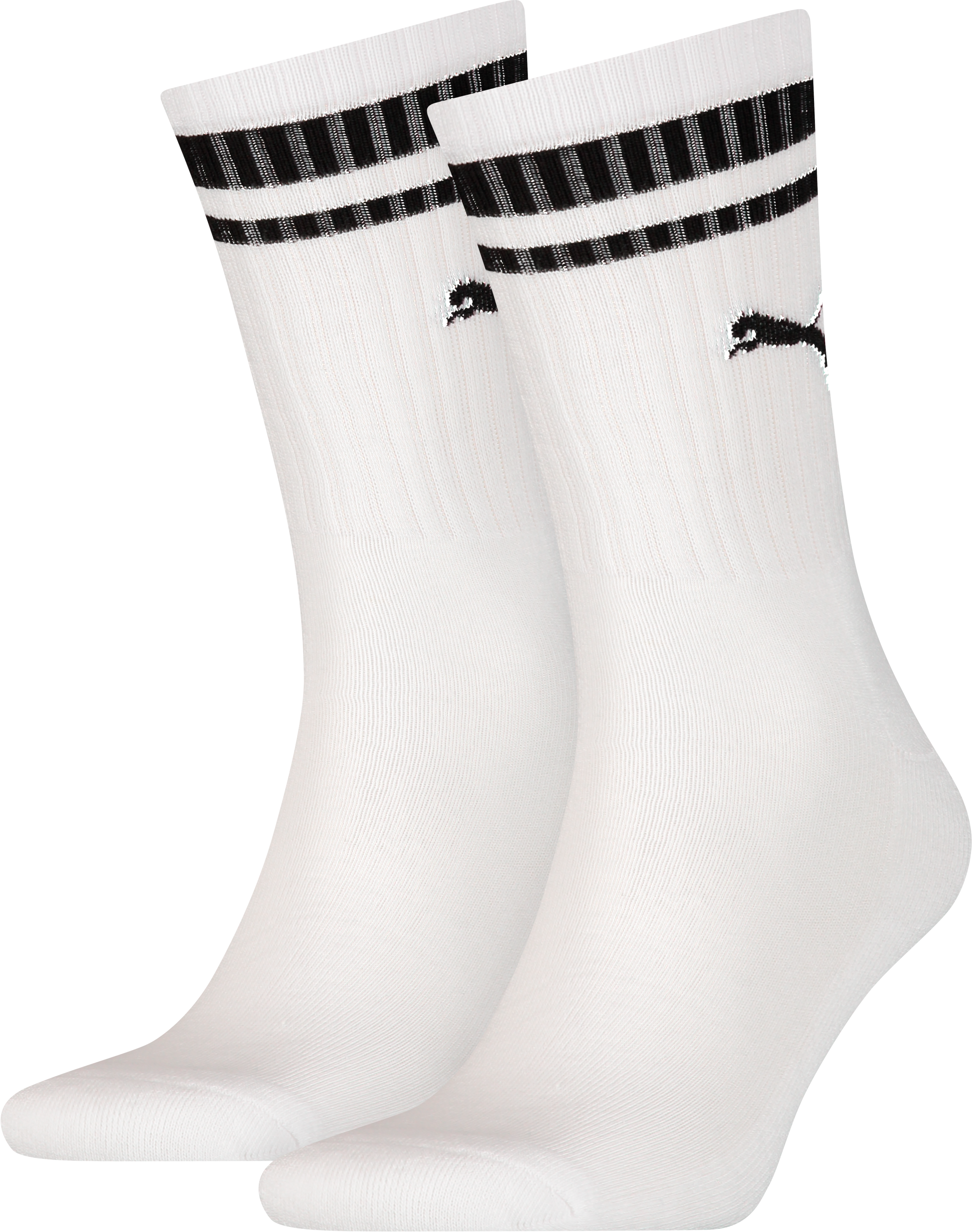 Socken PUMA "PUMA UNISEX HERITAGE CREW SOCK", Damen, Gr. 35-38, weiss (weiß), Baumwollmischung, normal, Socken Socken, Komfort-Passform, gepolsterte Sohle weiß 35-38