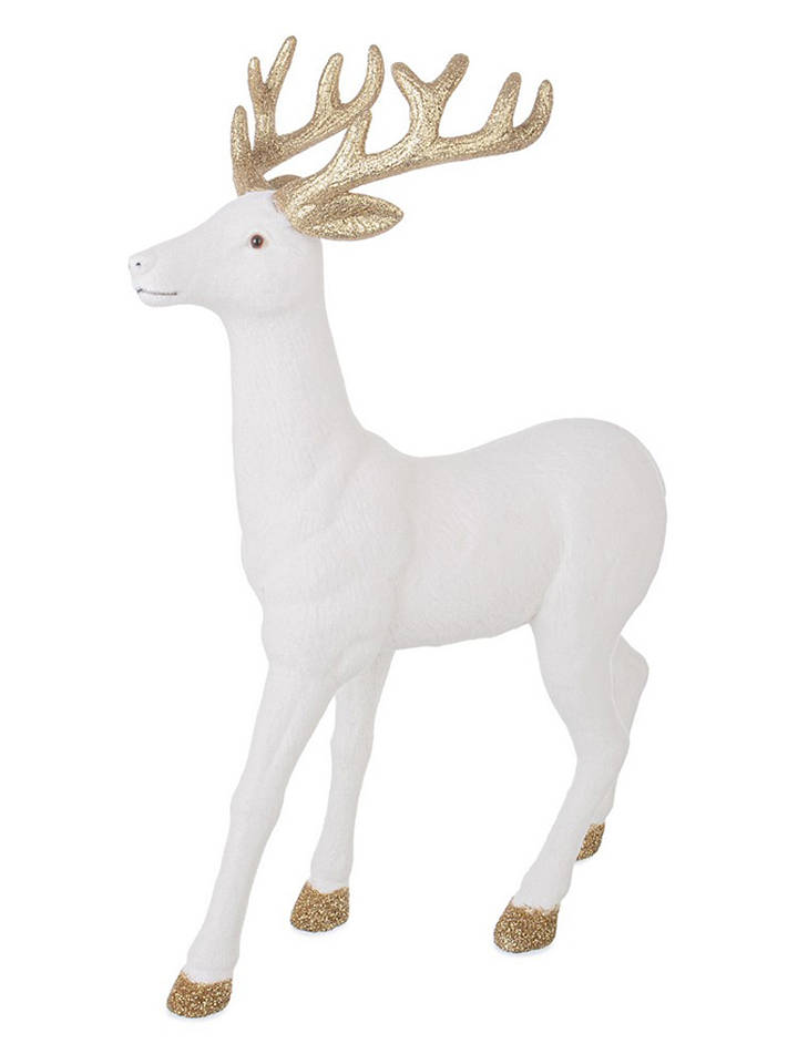 Bizzotto Dekofigur "Reindeer" in Weiß - (H)45 cm - onesize