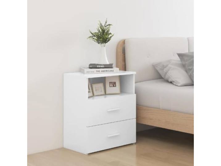 HEFZGDB Weiße Nachttische 2 Stück 50x32x60 cm mit Schubladen und Ablagefläche, Stauraum Möbel für Moderne Inneneinrichtung, stabile Nachtschränke, leicht zu reinigen, robuste