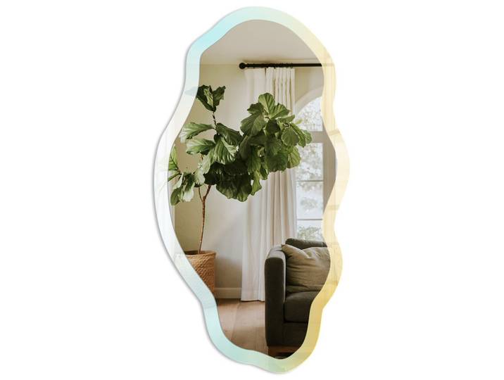 SPIEGEL 90x45 cm asymmetrisch mit Druck - Sanftheit der Farben