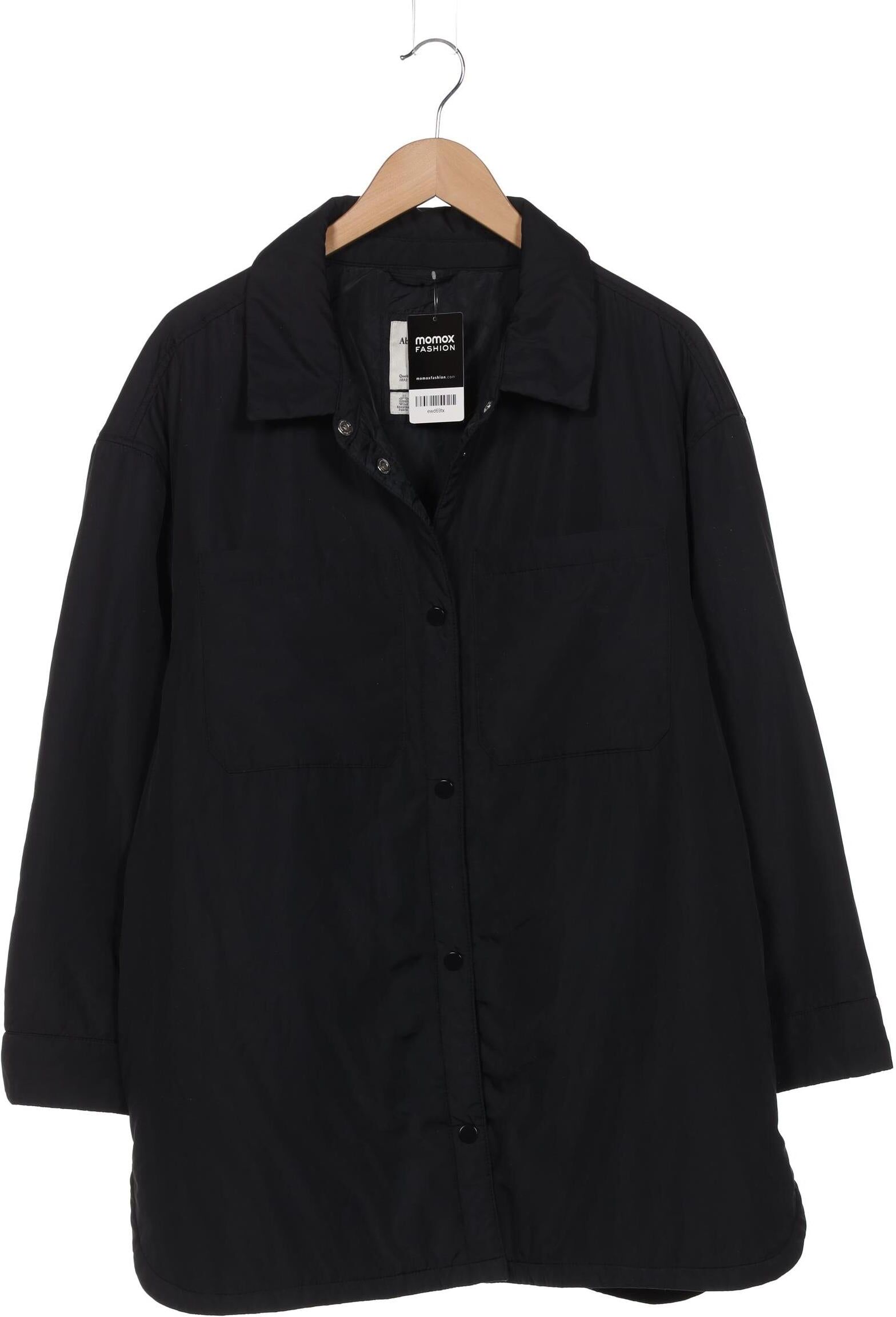 Abercrombie & Fitch Damen Mantel, Schwarz, Gr. L, Synthetik - Second Hand