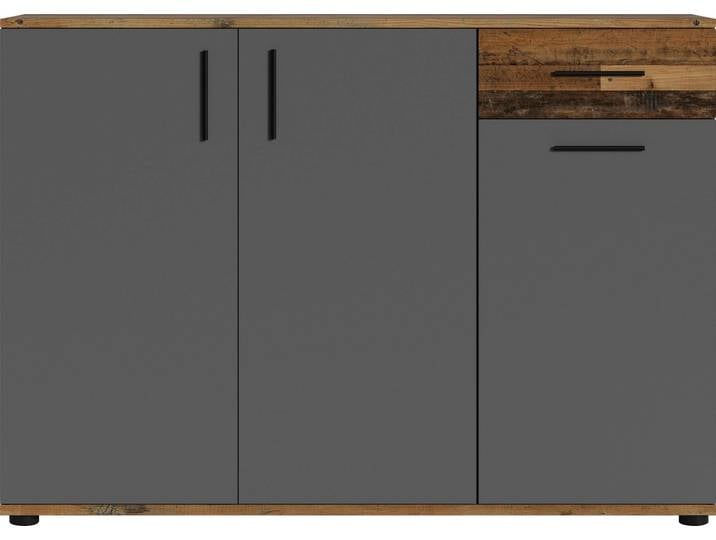 Kommode BYLIVING Jakob , grau (old wood), B:110cm H:83,5cm T:35,5cm, Sideboards, Kommode, Breite 110 cm