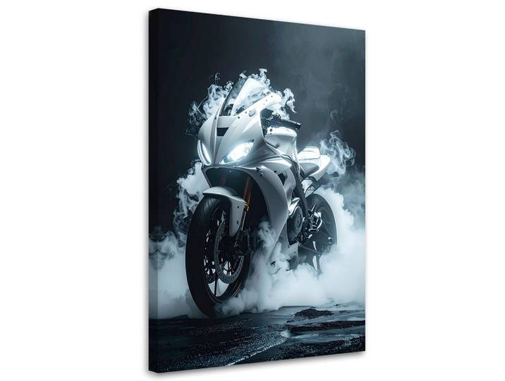 Feeby Leinwandbild Kraftfahrzeuge 80x120cm, Weiß, Fahrzeuge, Rechteckig, 80x120 cm, Bilder & Rahmen, Bilder, Leinwandbilder