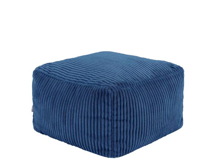 icon Sitzpouf Amara, Blau, Quadratisch, 42x24x42 cm, Wohnzimmer, Sessel, Hocker & Hockerbänke, Poufs