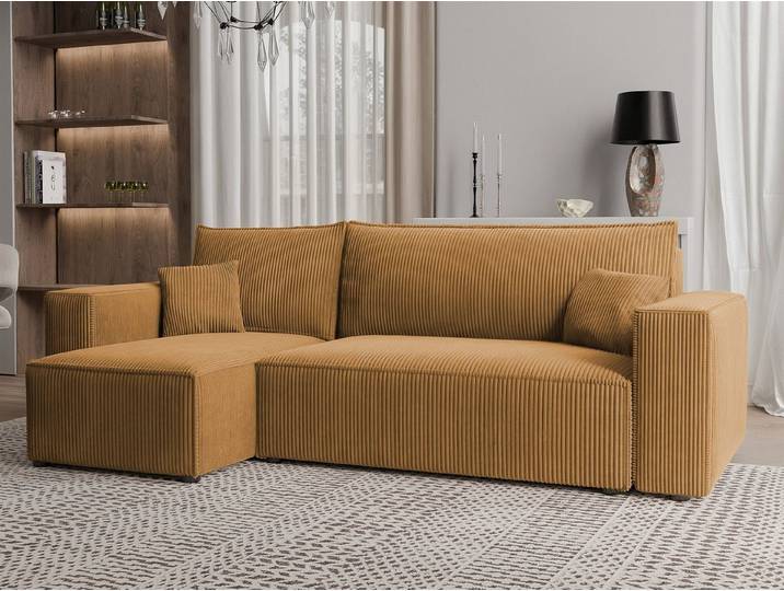 Fun Möbel Ecksofa Schlafsofa Sofa ADARA in Stoff, ausziehbare Schlaffunktion