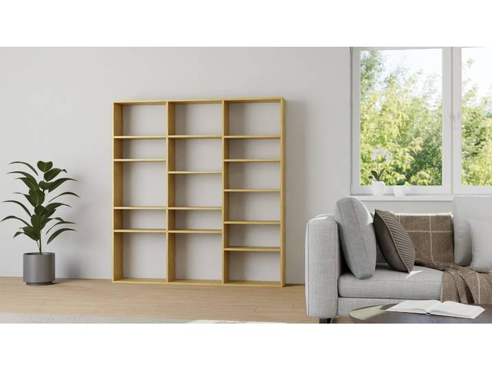 Bibliothèque MDF peint Chêne Naturel huilé