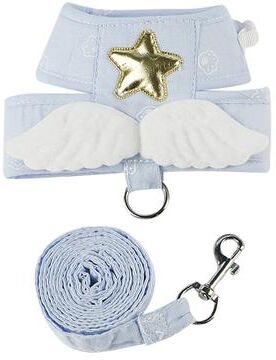 Fusion Finds Angel Wing Cat Harness And Leash Set Escape Proof Soft Mesh Kitten Vest For Cats & Small Dogs blue xxl