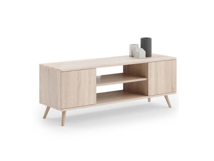 Meuble TV Moderne 155 clair pieds en bois