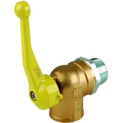 Aalberts SEPP Gas Eckkugelhahn 0004050 DN 25, R 1 x Rp 1, für Zweirohrgaszähler, Messing