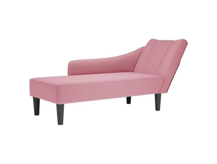 NLQMSU Langer Sessel mit Armlehne, gerade, rosa Samt Hochelastischer Schaumstoff, gemütliche Ecke für Schlafzimmer, Büro, Wohnzimmer, rechte Armlehne, weicher Samt