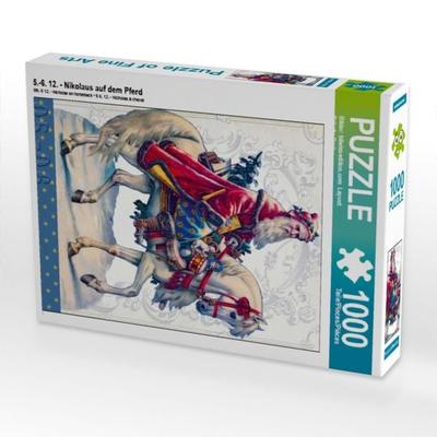 CALVENDO Puzzle 5.-6. 12. - Nikolaus auf dem Pferd | 1000 Teile Lege-Größe 64x48cm Foto-Puzzle für glückliche Stunden