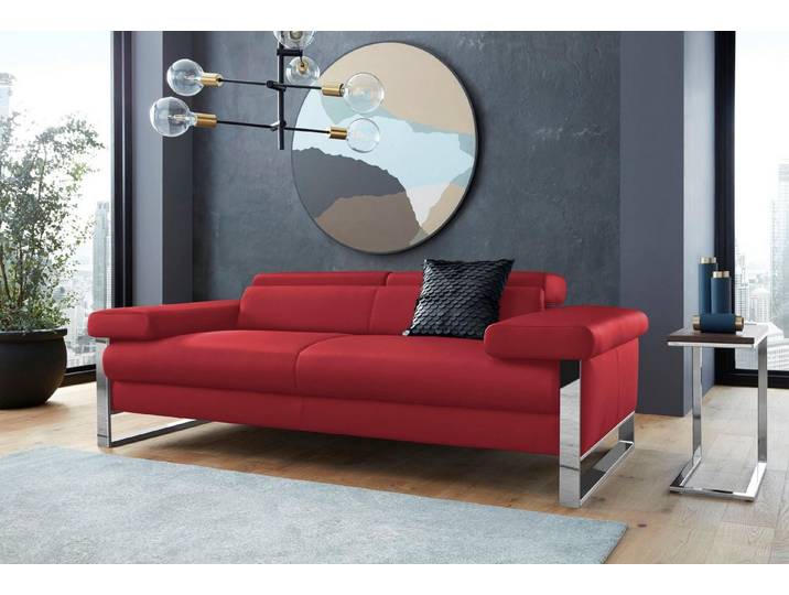 W.SCHILLIG 2-Sitzer finn, German Design Award 2016, Fußgestell Chrom glänzend, Breite 210 cm