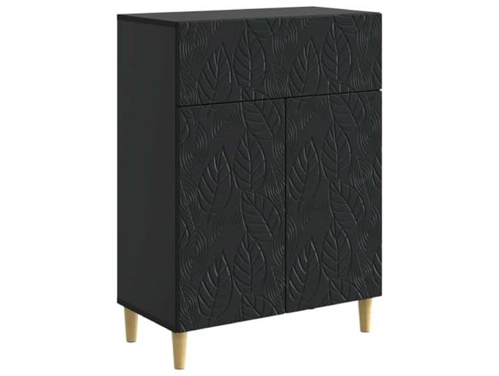 KGFHERENB Sideboard Schwarz 66x34,5x90 cm Vintage Kommode Beistellschrank Vielseitige Flurschrank Kommode für Wohnzimmer und Flur mit 1 Schublade, 2 Regalböden und nostalgischen Schwenktüren.