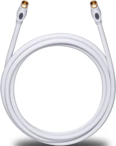 Oehlbach Antennen, SAT Anschlusskabel [1x F-Stecker - 1x F-Stecker] 5.10m 120 dB vergoldete Steckkontakte Weiß Transmission Plus S