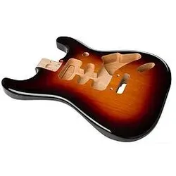 Fender Deluxe Series Stratocaster HSH Alder Body 3-Color Sunburst losse elzenhouten solid body voor elektri (Konzertgitarre, Hochglanz polyester), Gitarre, Mehrfarbig