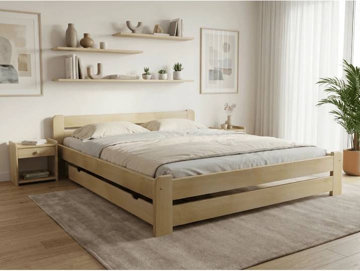 Bett Laura 160 x 200 cm, Kiefer Matratze: Ohne Matratze, Lattenrost: Mit Lamellenrost