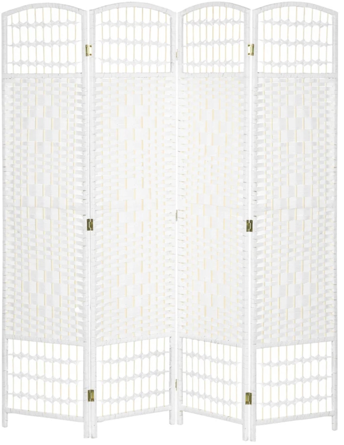 Zylaro 4-delige opvouwbare scheidingswand van golfvezel voor de woonkamer, 160 x 170 cm